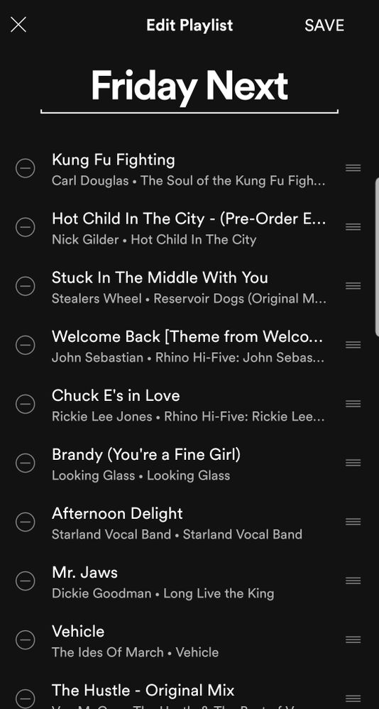 This is the correct order, which only shows when I go into Edit Playlist