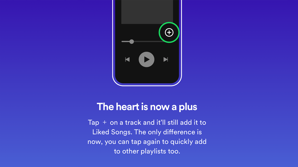 Spotify - The Heart button is now a Plus button.png Spotify - The Heart button is now a Plus button.png